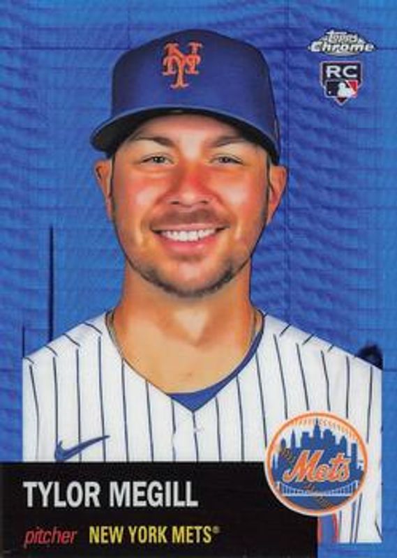 Tylor Megill 2022 Topps Chrome Platinum Anniversary #496 Blue Prism Refractor Rookie RAW