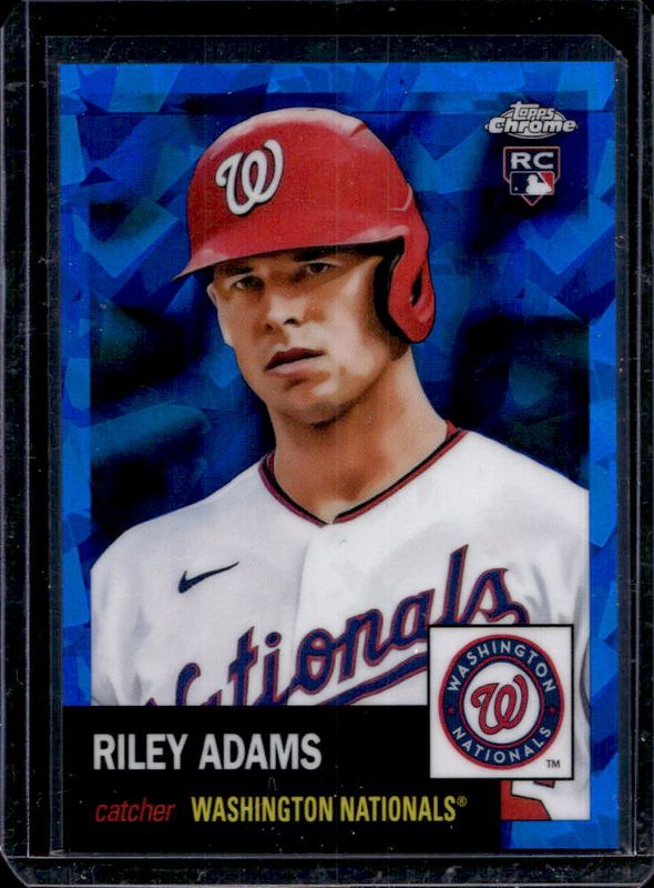 Riley Adams 2022 Topps Chrome Platinum Anniversary #406 Blue Atomic Refractor /100 RAW