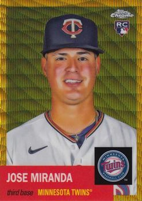 Jose Miranda 2022 Topps Chrome Platinum Anniversary #463 Gold Wave Refractor /50 Rookie RAW