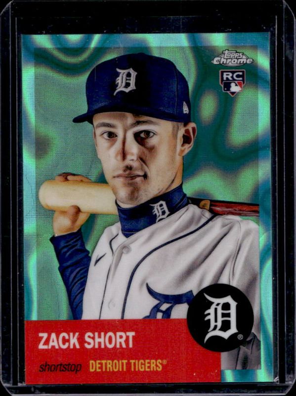 Zack Short 2022 Topps Chrome Platinum Anniversary #291 Aqua Lava Refractor /299 Rookie RAW