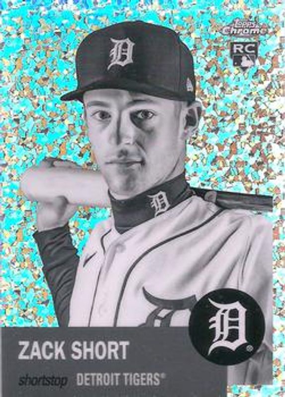 Zack Short 2022 Topps Chrome Platinum Anniversary #291 Black & White Mini Diamond Refractor Rookie RAW