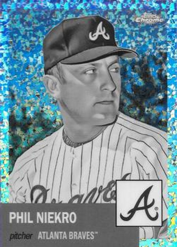Phil Niekro 2022 Topps Chrome Platinum Anniversary #106 Black & White Mini Diamond Refractor RAW