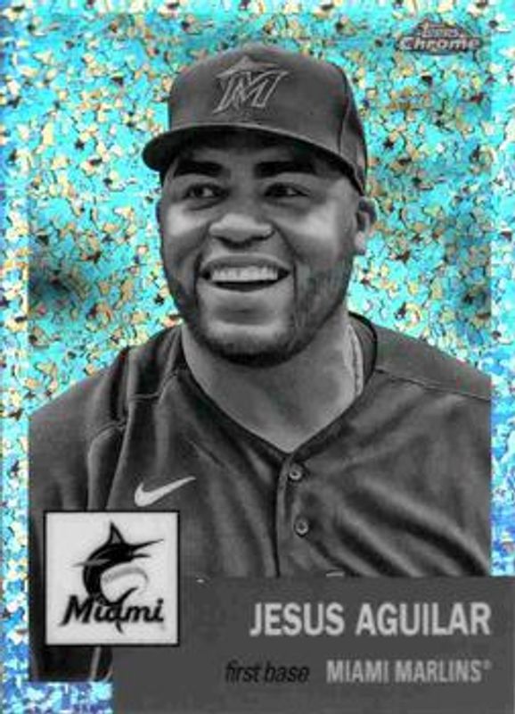 Jesus Aguilar 2022 Topps Chrome Platinum Anniversary #484 Black & White Mini Diamond Refractor RAW