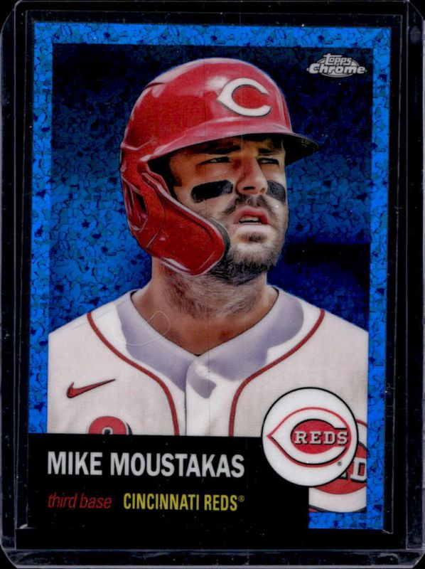 Mike Moustakas 2022 Topps Chrome Platinum Anniversary #198 Blue Mini Diamond Refractor /199 RAW