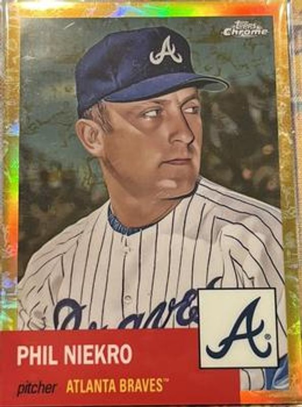 Phil Niekro 2022 Topps Chrome Platinum Anniversary #106 Gold Refractor /50 RAW