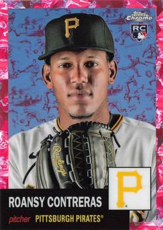 Roansy Contreras 2022 Topps Chrome Platinum Anniversary #95 Platinum Toile Cream Fuchsia Atomic Refractor /100 Rookie RAW