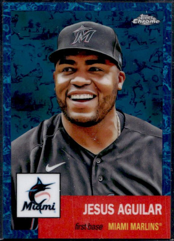 Jesus Aguilar 2022 Topps Chrome Platinum Anniversary #484 Platinum Toile White Blue Refractor /199 RAW