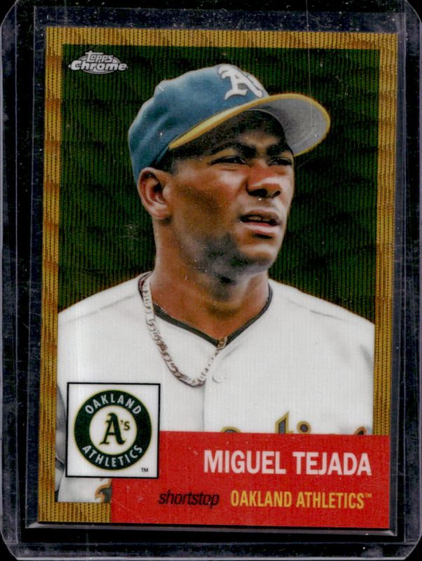 Miguel Tejada 2022 Topps Chrome Platinum Anniversary #206 Gold Wave Refractor /50 RAW