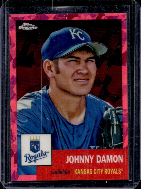 Johnny Damon 2022 Topps Chrome Platinum Anniversary #328 Red Atomic Refractor /100 RAW