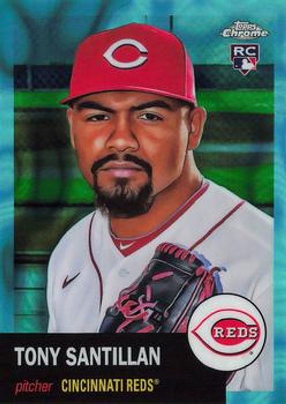 Tony Santillan 2022 Topps Chrome Platinum Anniversary #220 Aqua Lava Refractor /299 Rookie RAW