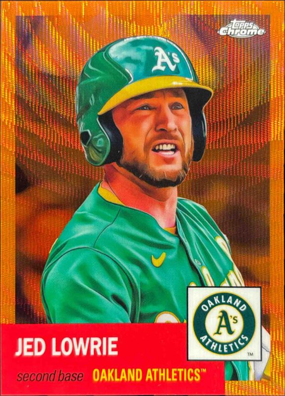 Jed Lowrie 2022 Topps Chrome Platinum Anniversary #316 Orange Wave Refractor /25 RAW