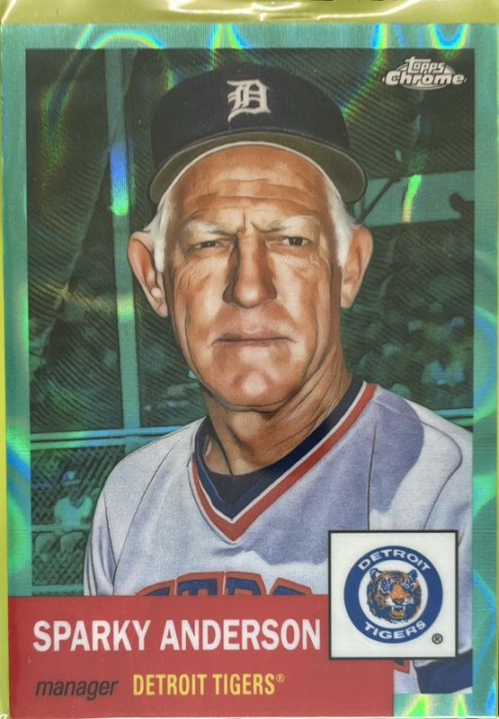Sparky Anderson 2022 Topps Chrome Platinum Anniversary #487 Aqua Lava Refractor /299 RAW