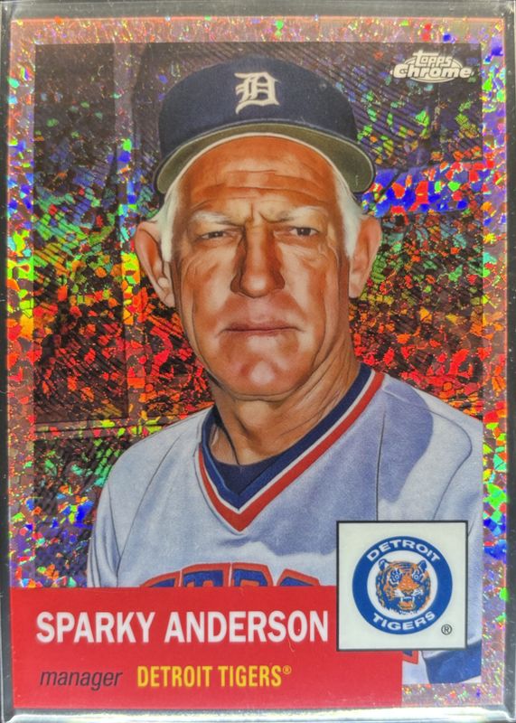 Sparky Anderson 2022 Topps Chrome Platinum Anniversary #487 Rose Gold Mini Diamond Refractor /75 RAW