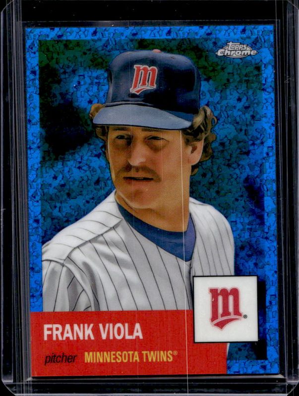 Frank Viola 2022 Topps Chrome Platinum Anniversary #445 Blue Mini Diamond Refractor /199 RAW