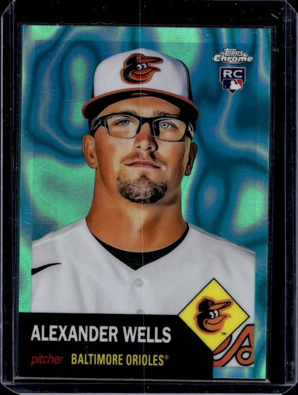Alexander Wells 2022 Topps Chrome Platinum Anniversary #434 Aqua Lava Refractor /299 Rookie RAW