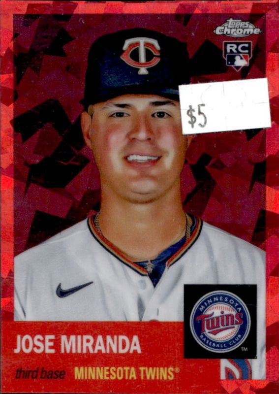 Jose Miranda 2022 Topps Chrome Platinum Anniversary #463 Red Atomic Refractor /100 Rookie RAW