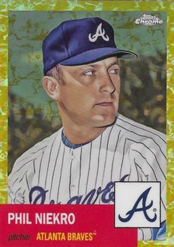 Phil Niekro 2022 Topps Chrome Platinum Anniversary #106 Platinum Toile Cream Gold Refractor /50 RAW