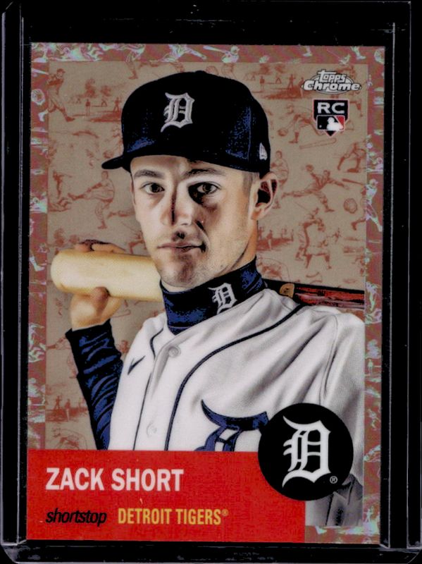 Zack Short 2022 Topps Chrome Platinum Anniversary #291 Platinum Toile Cream Rose Gold Refractor /75 Rookie RAW