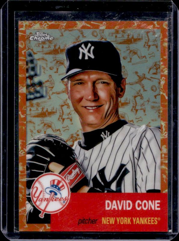 David Cone 2022 Topps Chrome Platinum Anniversary #29 Platinum Toile White Orange Refractor /25 RAW
