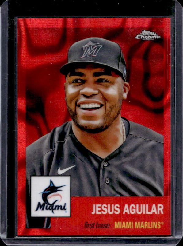 Jesus Aguilar 2022 Topps Chrome Platinum Anniversary #484 Red Lava Refractor /5 RAW