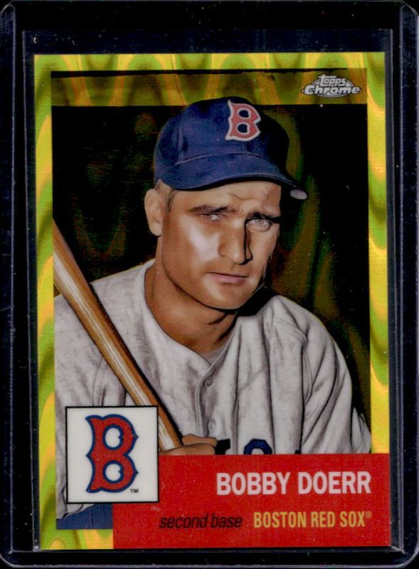 Bobby Doerr 2022 Topps Chrome Platinum Anniversary #212 Yellow RayWave Refractor /250 RAW