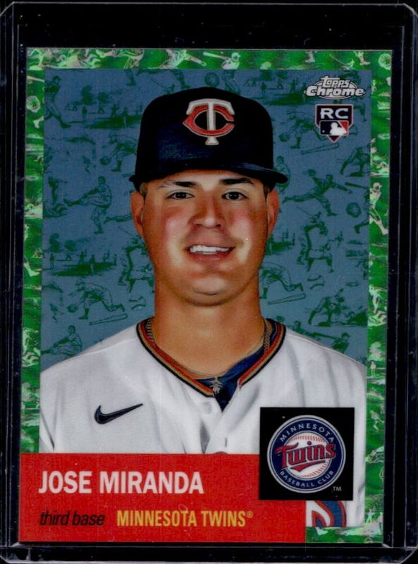 Jose Miranda 2022 Topps Chrome Platinum Anniversary #463 Platinum Toile White Green Refractor /99 Rookie RAW