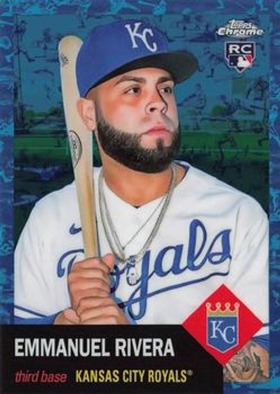 Emmanuel Rivera 2022 Topps Chrome Platinum Anniversary #304 Platinum Toile White Blue Refractor /199 RAW