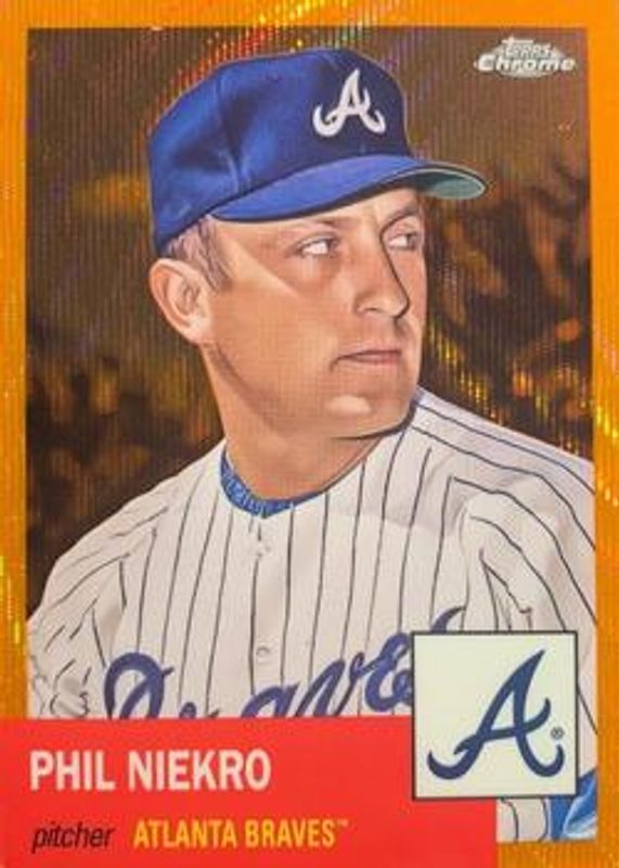 Phil Niekro 2022 Topps Chrome Platinum Anniversary #106 Orange Refractor /25 RAW