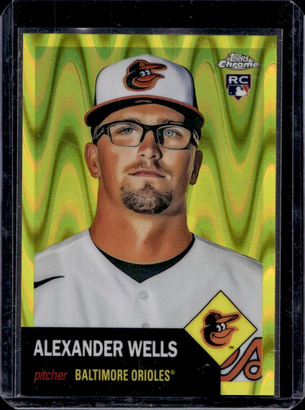 Alexander Wells 2022 Topps Chrome Platinum Anniversary #434 Yellow RayWave Refractor /250 Rookie RAW