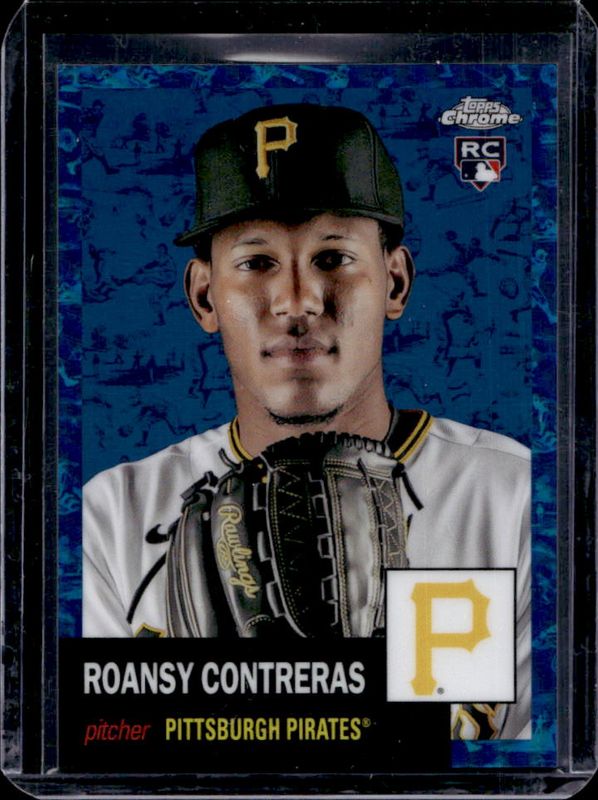 Roansy Contreras 2022 Topps Chrome Platinum Anniversary #95 Platinum Toile White Blue Refractor /199 Rookie RAW