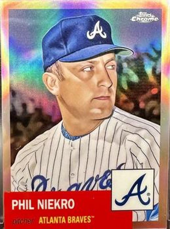 Phil Niekro 2022 Topps Chrome Platinum Anniversary #106 Platinum Toile Cream Rose Gold Refractor /75 RAW