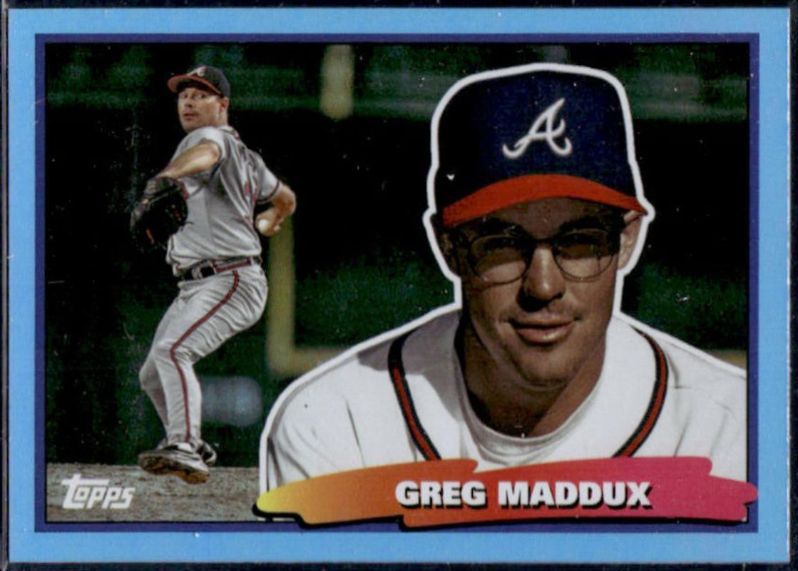 Greg Maddux 2022 Topps Archives #88BF-46 1988 Topps Big Foil - Sky Blue RAW