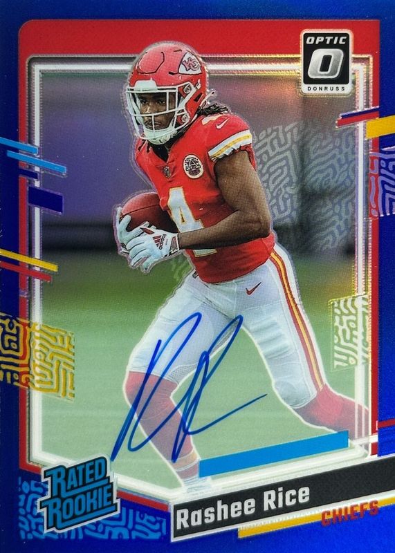 Rashee Rice 2023 Optic #257 Rated Rookie Autographs - Blue /99 RAW