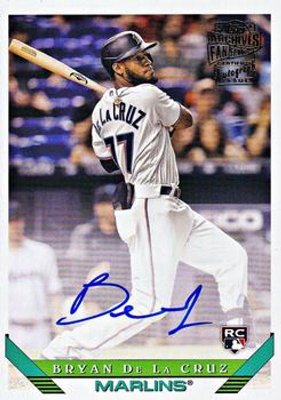 Bryan De La Cruz 2022 Topps Archives #93FF-BD Fan Favorites Autographs Rookie RAW