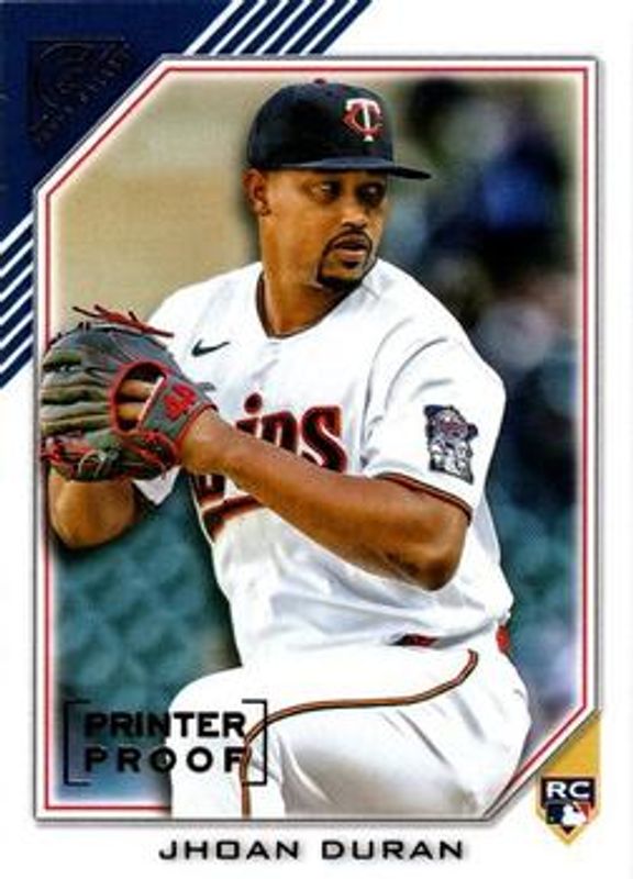 Jhoan Duran 2022 Topps Gallery #189 Printer Proof Rookie RAW
