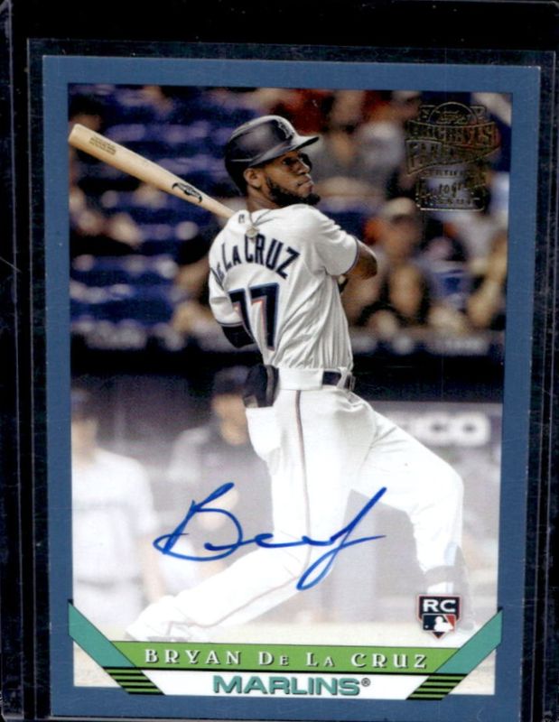 Bryan De La Cruz 2022 Topps Archives #93FF-BD Fan Favorites Autographs - Blue /25 Rookie RAW