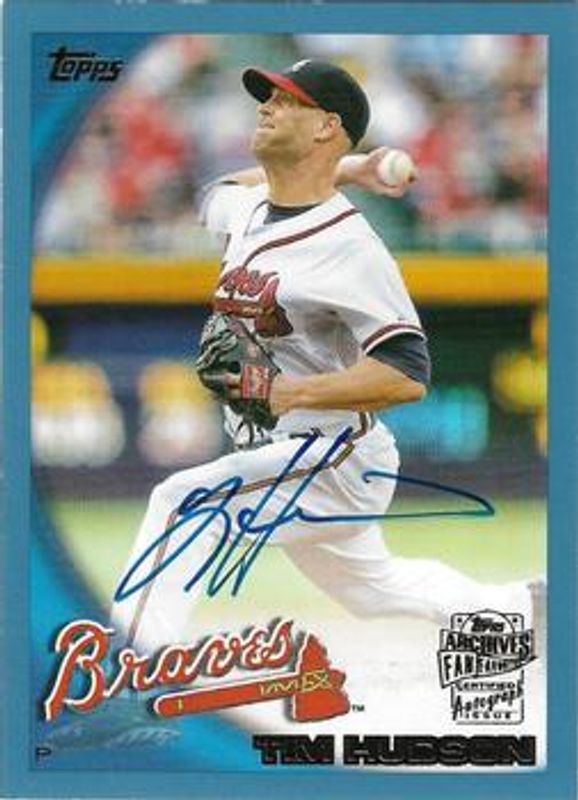 Tim Hudson 2022 Topps Archives #10FF-TH Fan Favorites Autographs - Blue /25 RAW