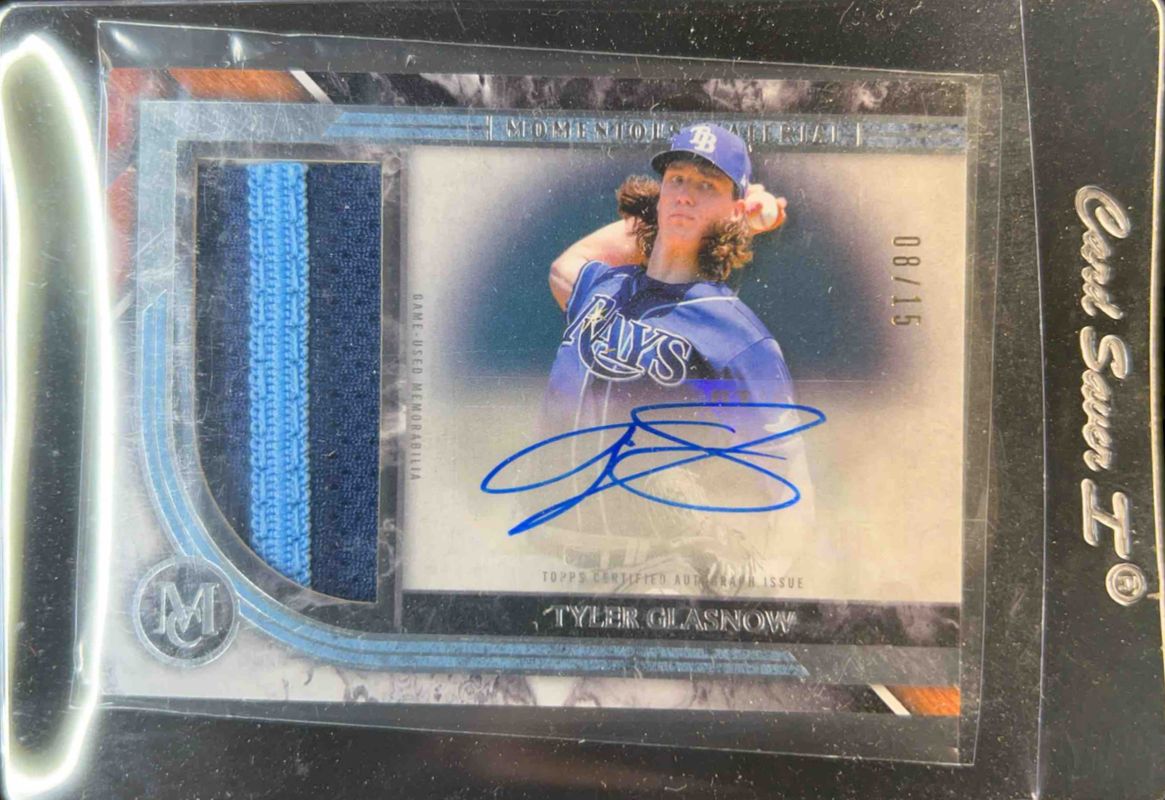 Tyler Glasnow 2022 Topps Museum Collection #MMJPA-TGL Momentous Material Jumbo Patch Autographs /15 RAW