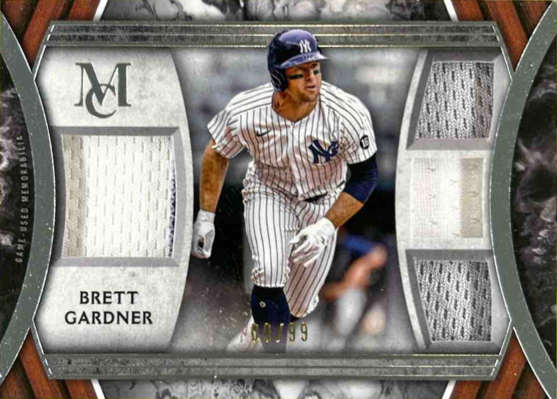 Brett Gardner 2022 Topps Museum Collection #SPPPQR-BG Single-Player Primary Pieces Quad Relics /99 RAW