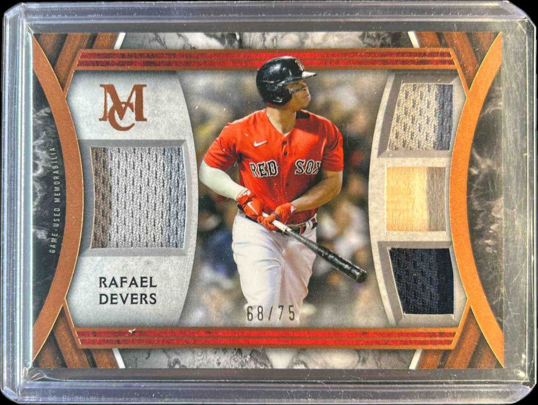 Rafael Devers 2022 Topps Museum Collection #SPPPQR-RD Single-Player Primary Pieces Quad Relics - Copper /75 RAW