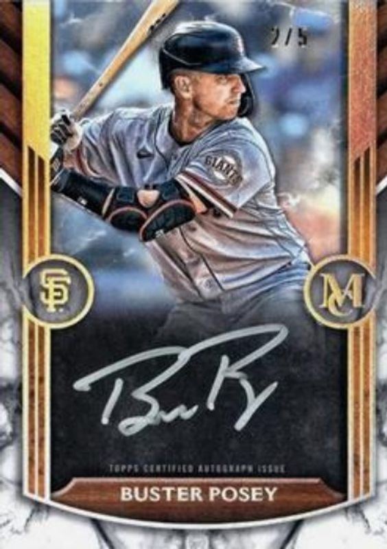 Buster Posey 2022 Topps Museum Collection #MFA-BP Museum Framed Autographs - Black /5 RAW