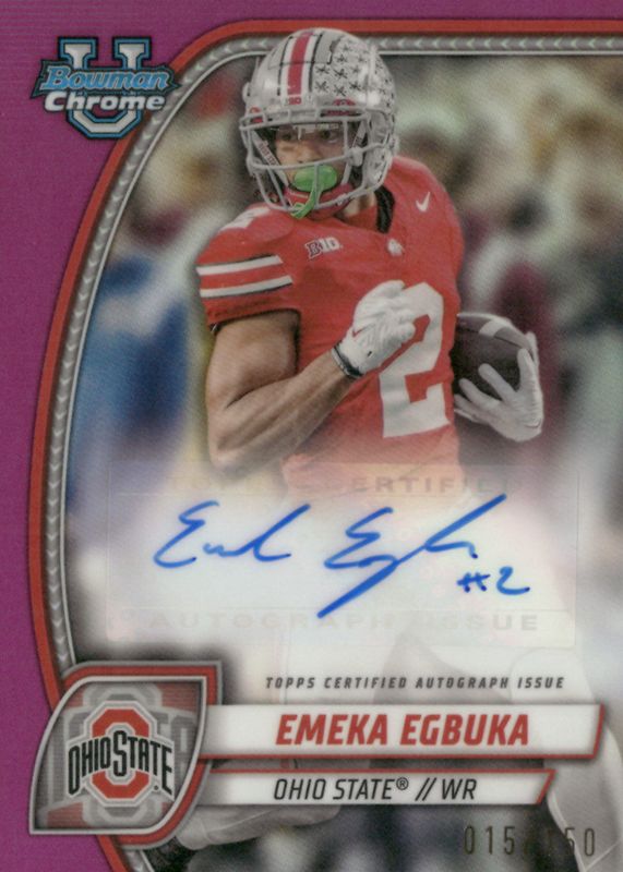 2024 Bowman Chrome University #PA-EEG Prospect Auto - Fuchsia Refractor /150