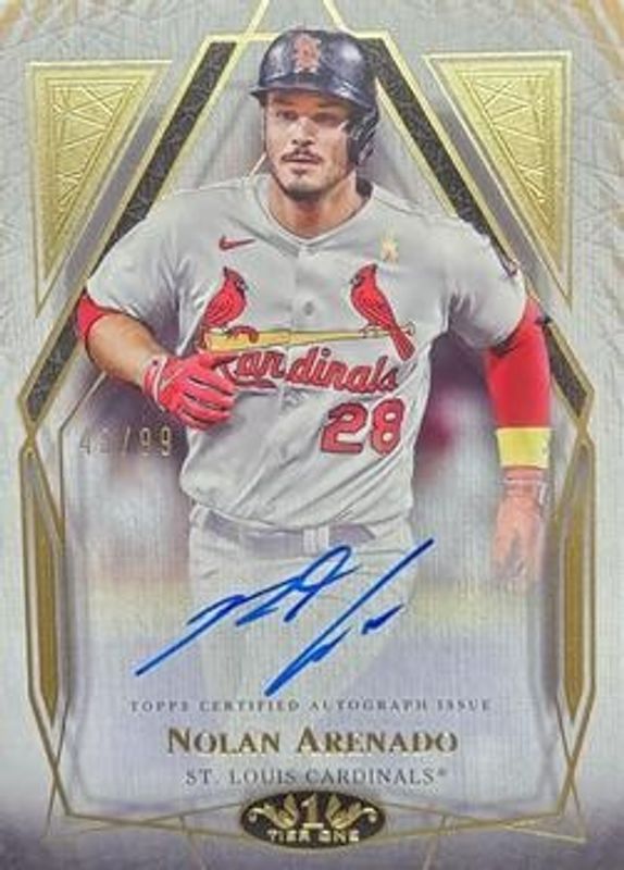 Nolan Arenado 2022 Topps Tier One #T1A-NA Autographs /45 RAW
