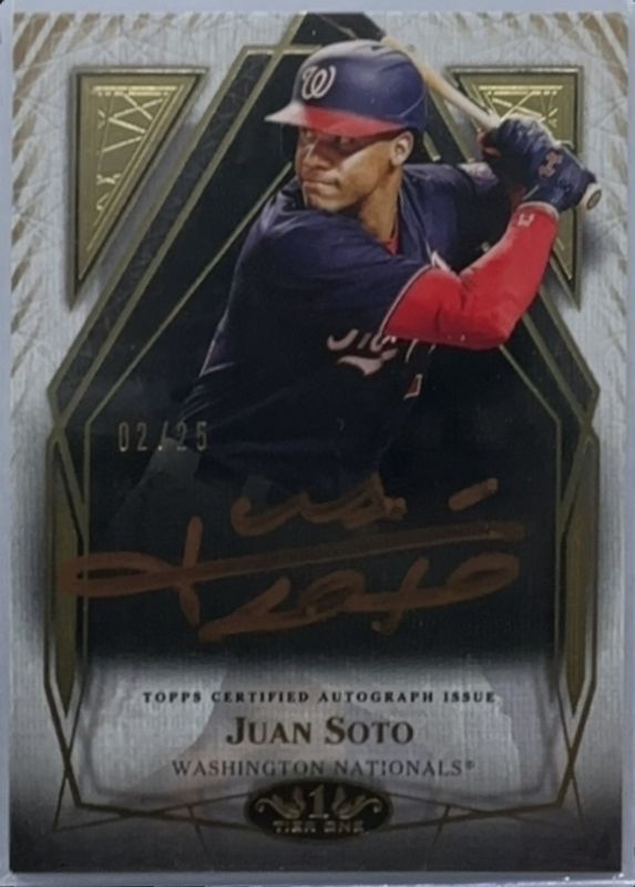 Juan Soto 2022 Topps Tier One #T1A-JS Autographs - Bronze Ink /25 RAW