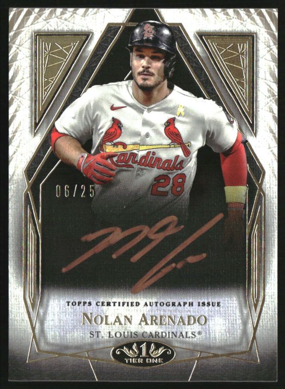 Nolan Arenado 2022 Topps Tier One #T1A-NA Autographs - Bronze Ink /25 RAW