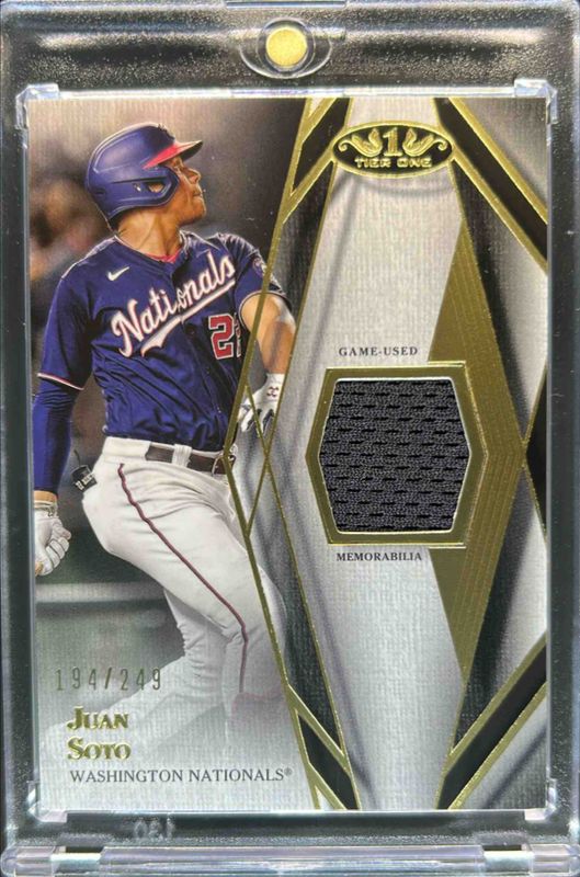 Juan Soto 2022 Topps Tier One #T1R-JS Relics Design A /249 RAW