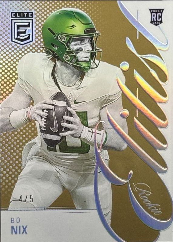 Bo Nix 2024 Elite #13 Rookie Elitist - Gold /5 RAW