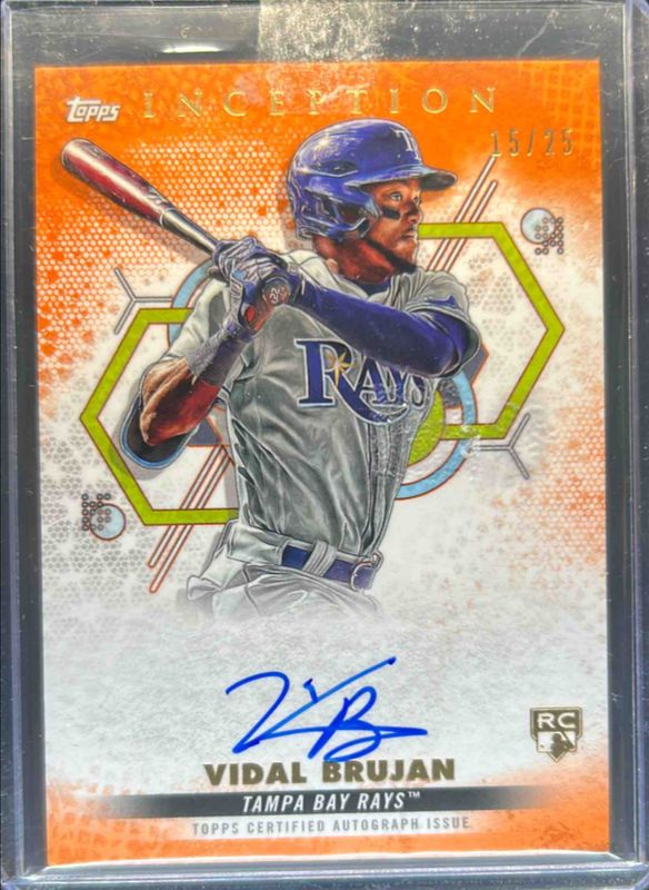 Vidal Brujan 2022 Topps Inception #BRES-VB Rookie & Emerging Stars Autographs - Orange /25 RAW