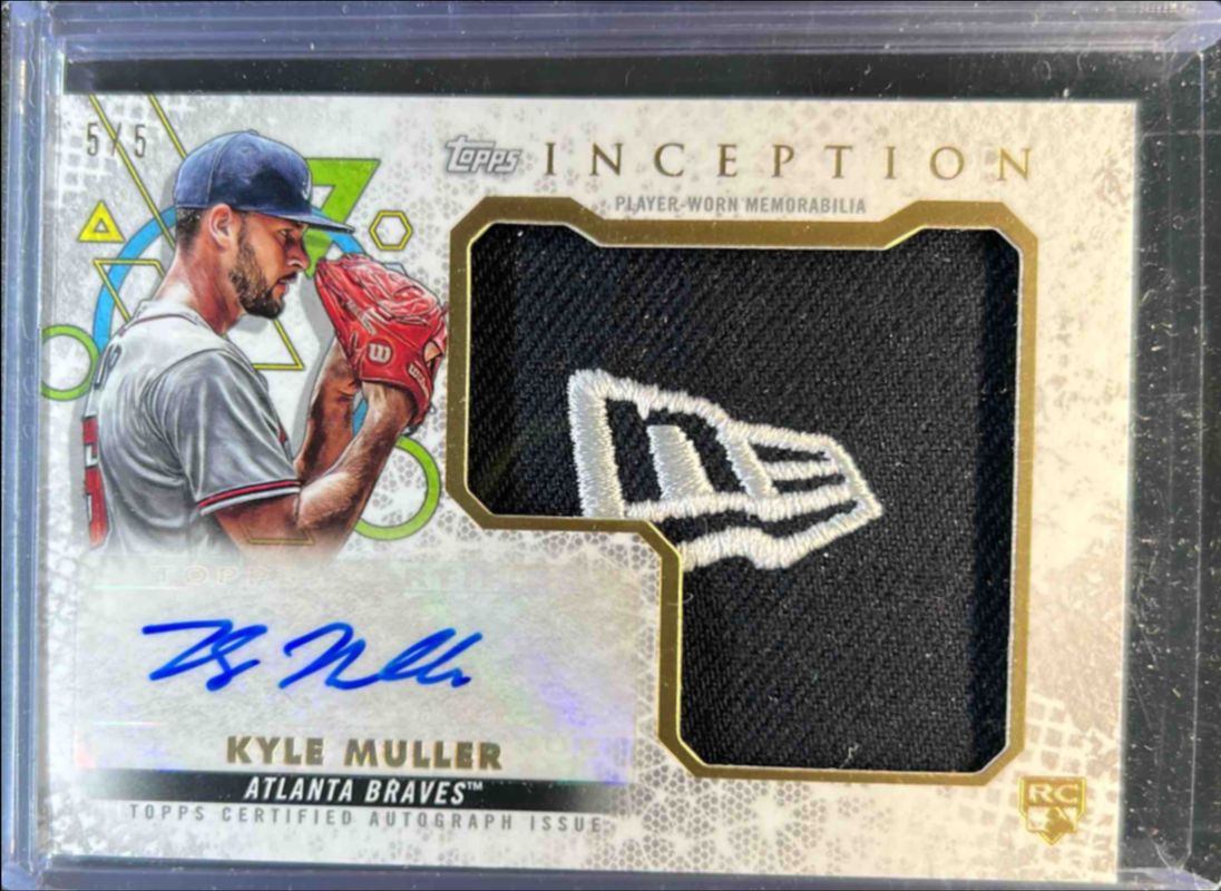 Kyle Muller 2022 Topps Inception #IAJH-KM Autographs Jumbo Hat Patch - New Era Logo /5 Rookie RAW