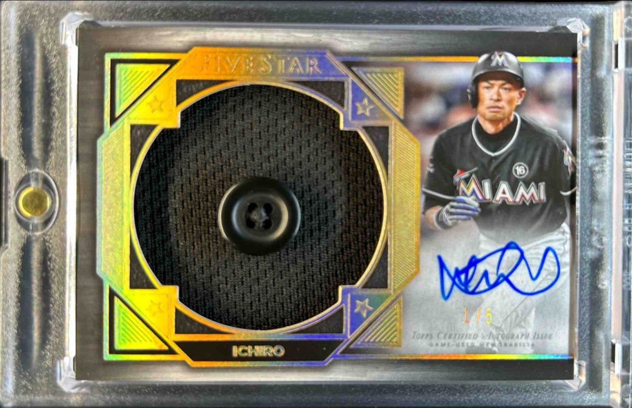 Ichiro Suzuki 2022 Topps Five Star #FSJP-I Autographs Jumbo Prime Button /5 RAW